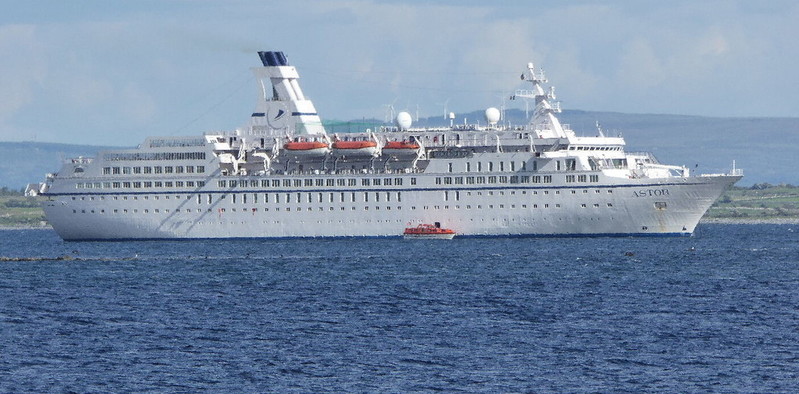 Cruise and Maritime Voyages Liner "Astor" anchored Galway Bay  20th May 2019
