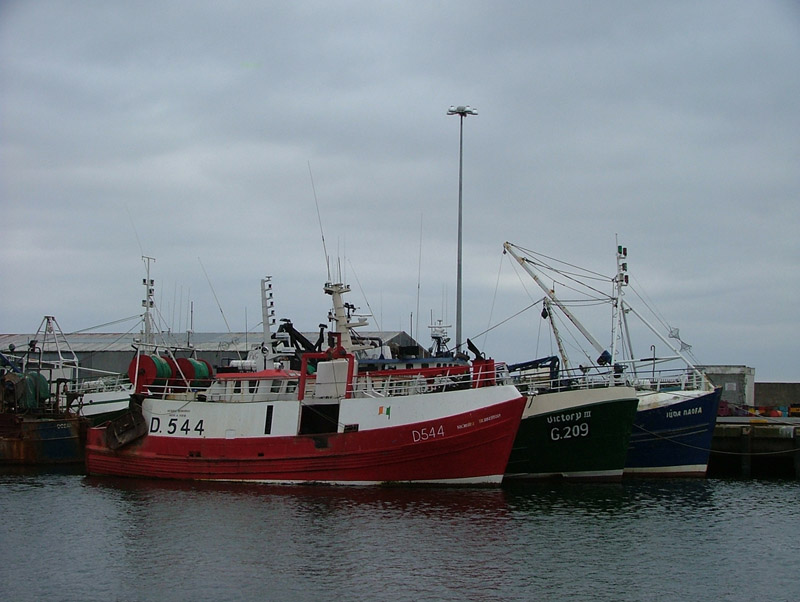 Various trawlers tied up at Rossaveal